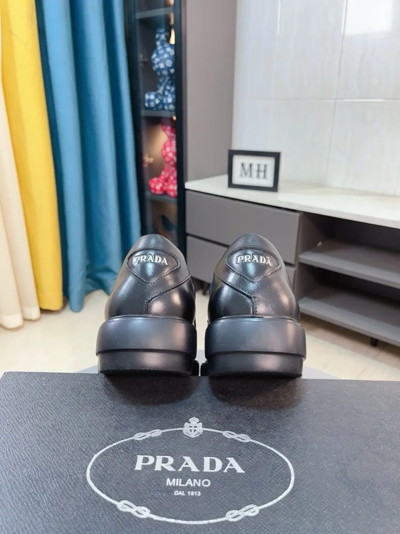 Men's shoes 💰540🌹🌹【PRADA Leather Shoes】Top purchasing agency Original imported Italian custom-made open-edge beaded cowhide leather surface, fully imported water-dyed breathable cowhide lining, original factory special molded sole super comfortable, size: 38-44